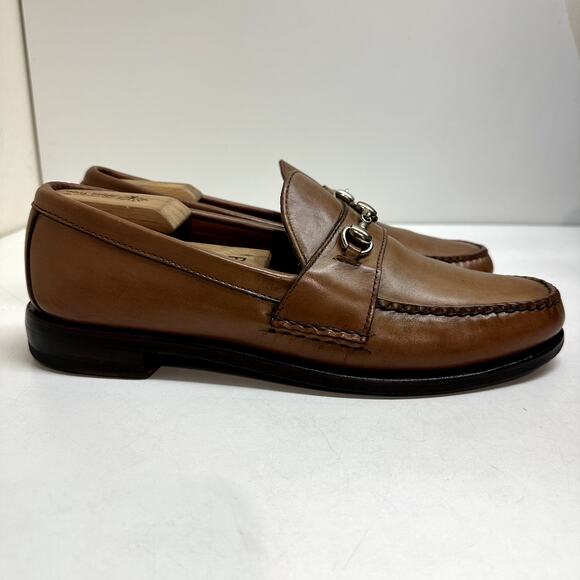 EXCELLENT Rancourt & Co. Horsebit Loafers UNWORN HEELS Tan Calf Handsewn USA 11 - Picture 4 of 12